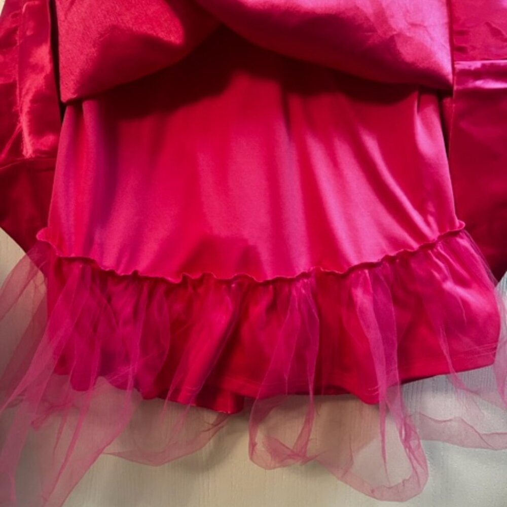 NWT Mable Vibrant Pink Bow Mini Strapless Satin Tulle Dress Medium Game Day - Picture 9 of 10